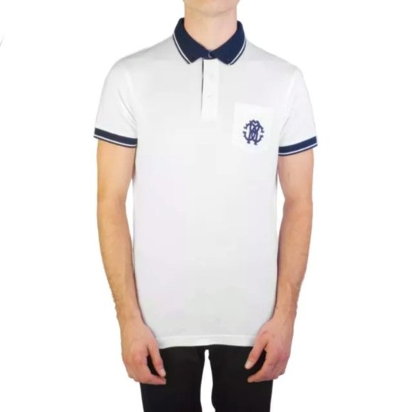 Roberto Cavalli Men's Pique Two-Tone Polo Shirt - Picture 1 of 4